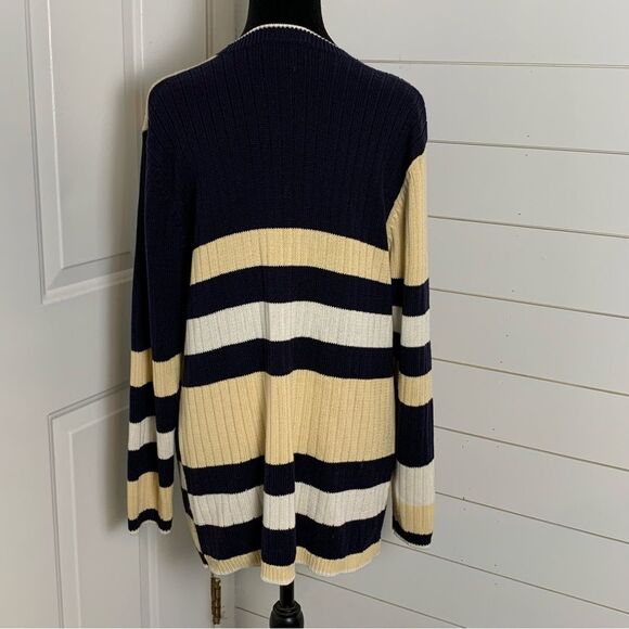 Vintage Koret Striped Cardigan Woman’s size medium old money Classic - Picture 4 of 16